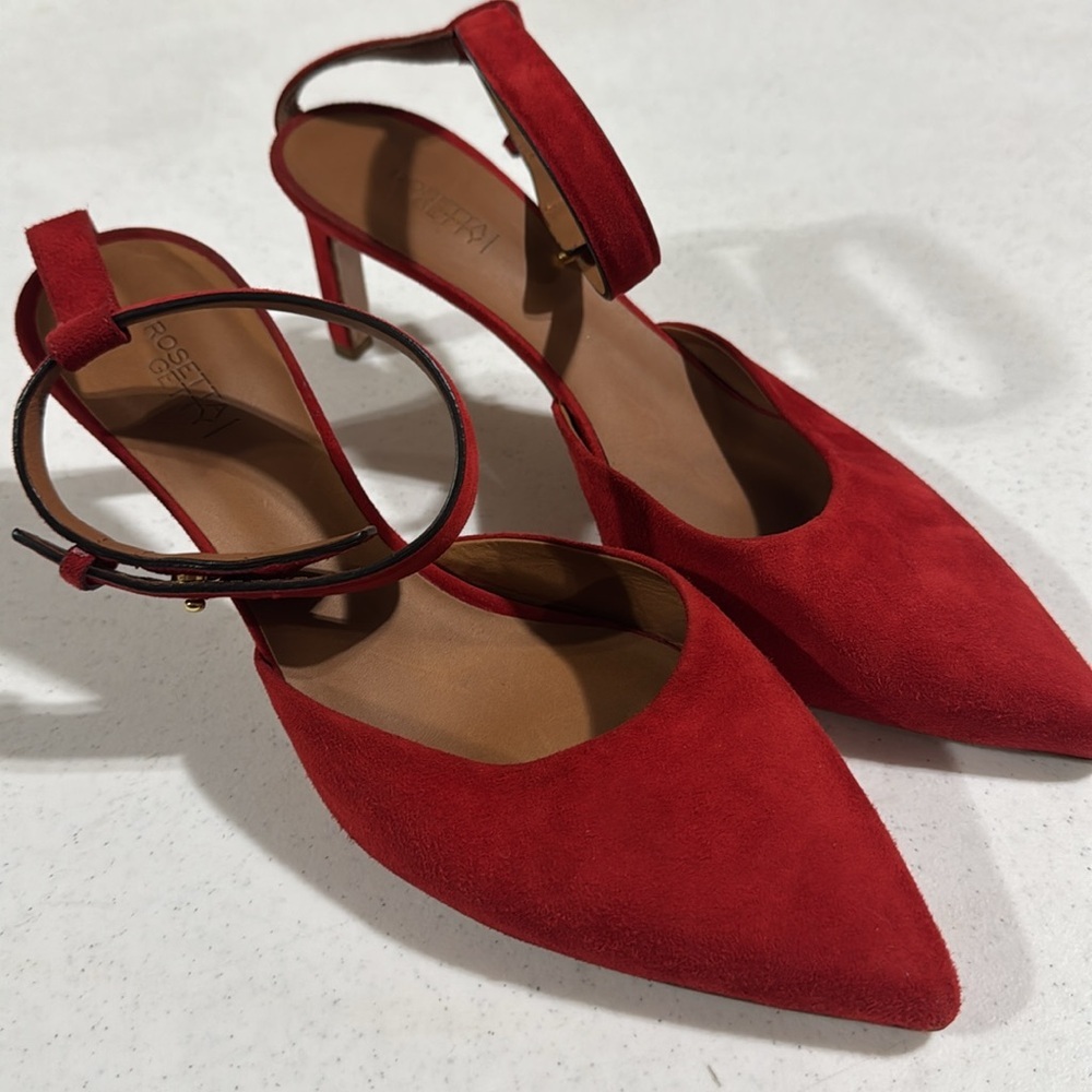 Rosetta Getty Red Pointy Toe Heels Size 40 - Picture 9 of 9